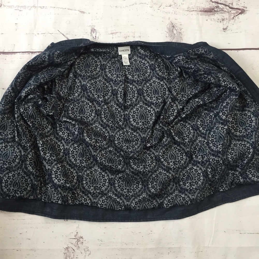 Chicos Button Front Denim Jacket - image 5